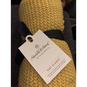 Scalloped Trim Knit Baby Blanket Mustard  - Hearth & Hand with Magnolia